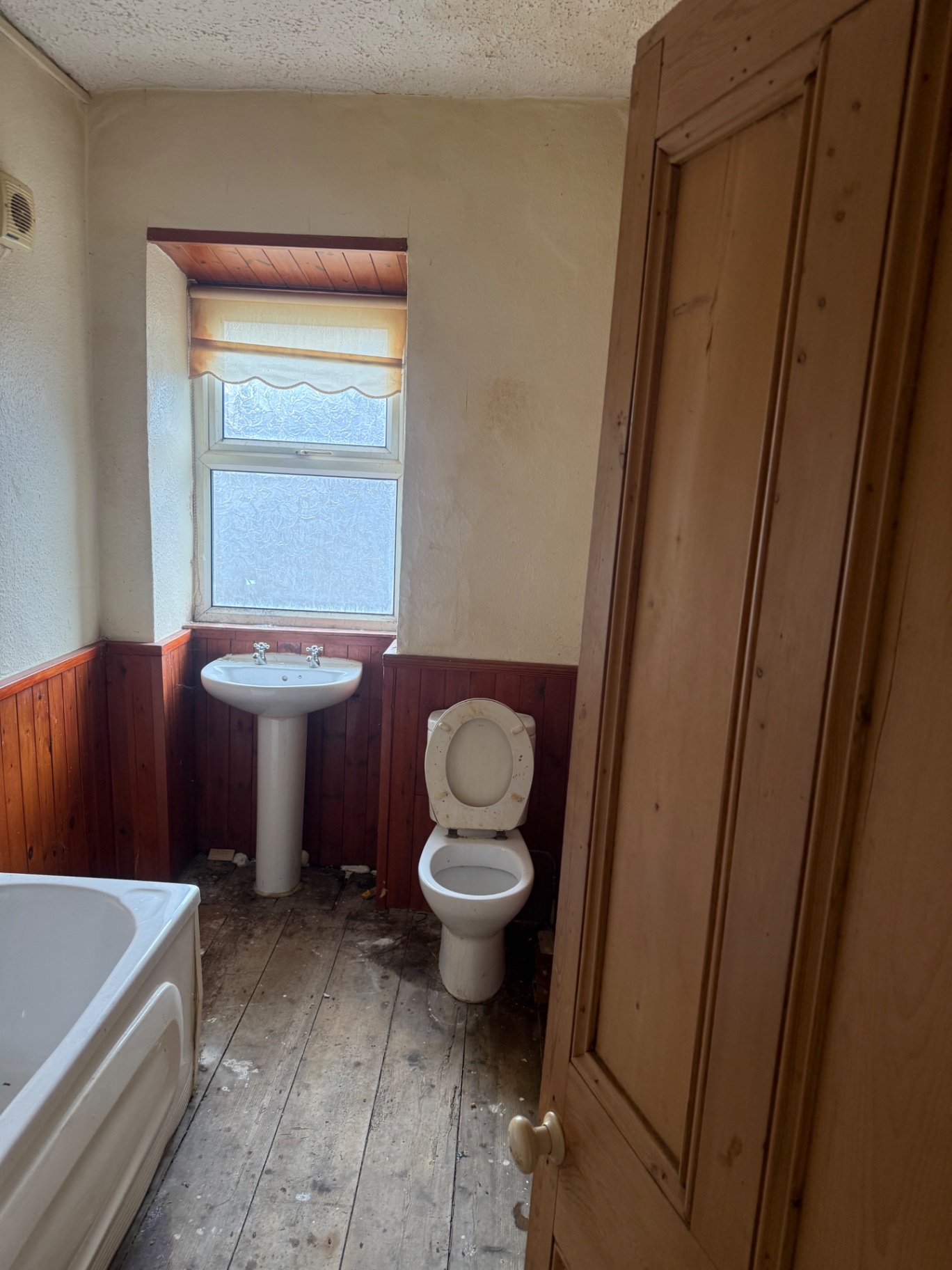A bathroom after a strip-out