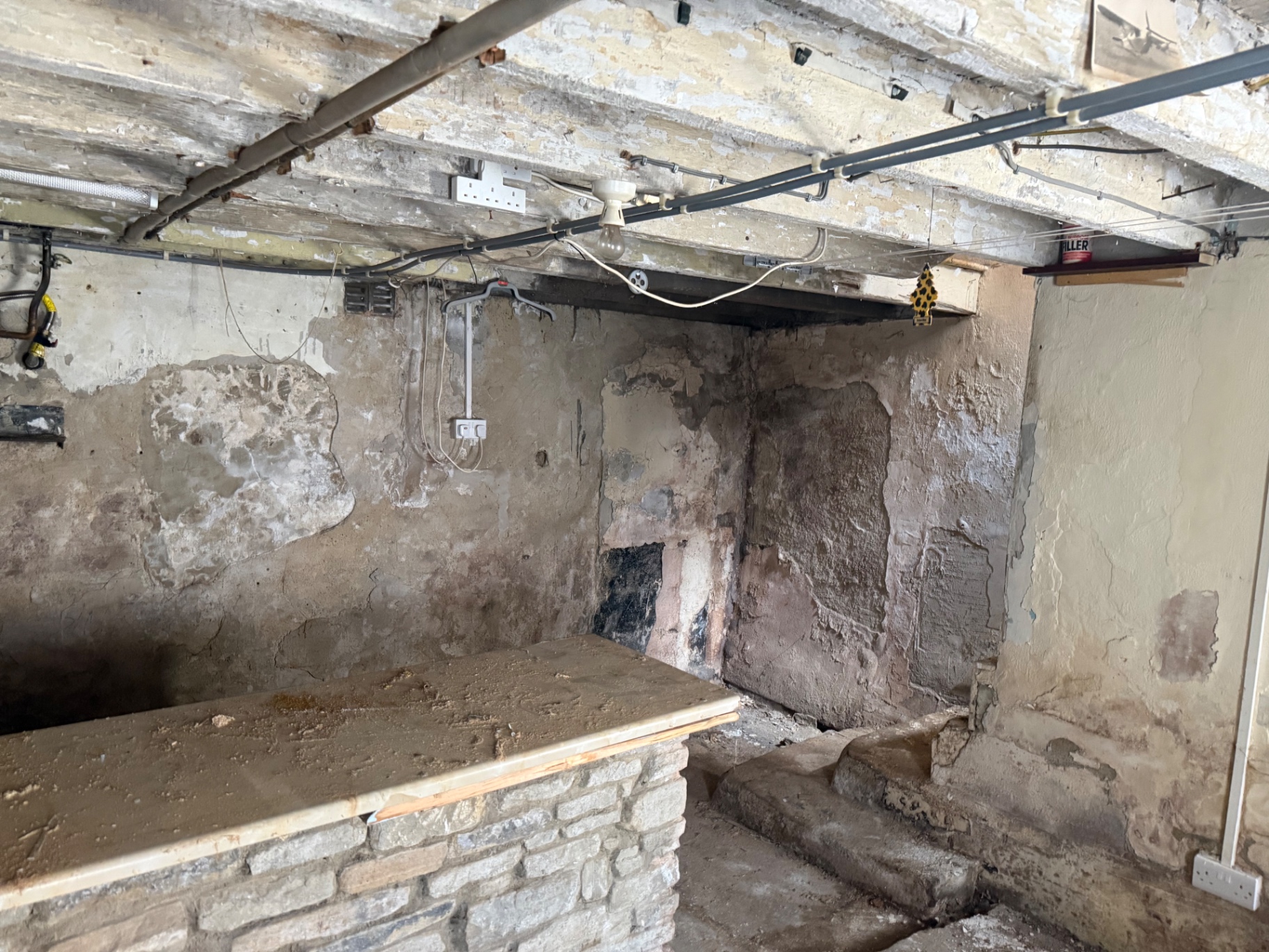 A cellar interior after clearance
